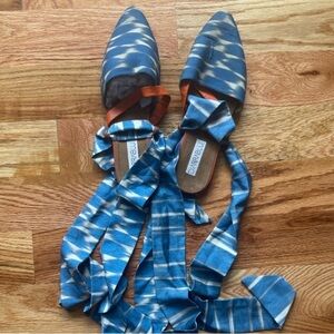 Blue and Orange Women's Mules